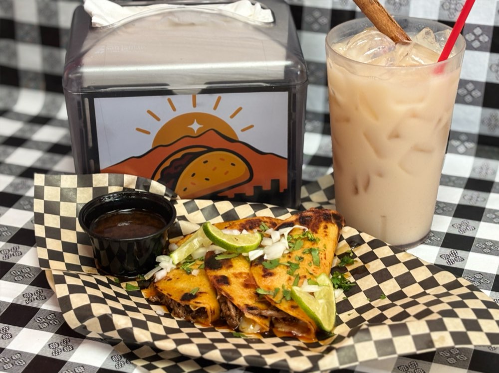Military and first responders special, three tacos and a drink